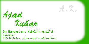 ajad kuhar business card